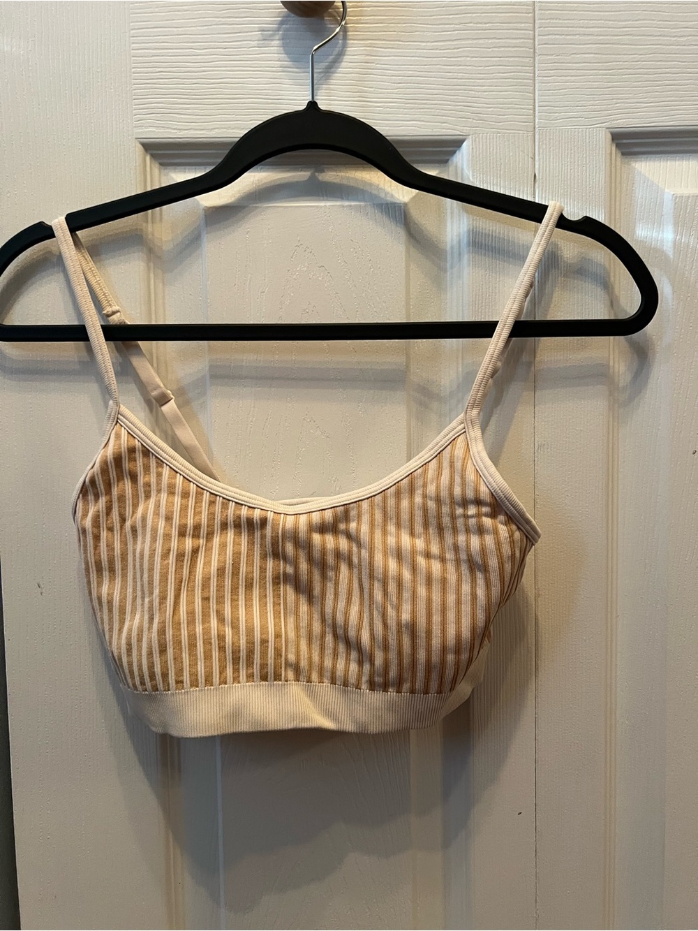 aerie Cream and White Striped Bralette